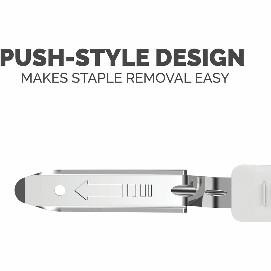 Fellowes LX815 Staple Remover - White, Silver - Antimicrobial - 1 Each