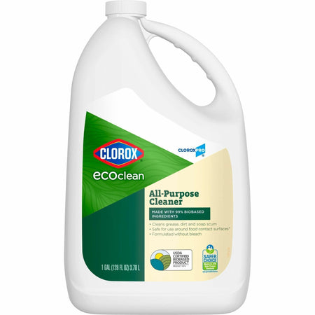 CloroxPro&trade; EcoClean All-Purpose Cleaner Refill - 128 fl oz (4 quart) - Bio-based, Paraben-free, Dye-free, Phthalate-free, Chemical-free, Fume-free, Residue-free, Refillable - Green, White - 1 Each