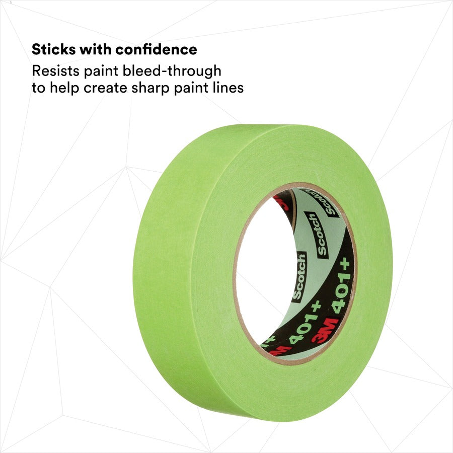 3M 401+ High Performance Green Masking Tape - 2.17" Length x 0.71" Width - Green - 1 Roll
