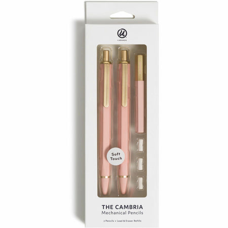 U Brands Cambria Mechanical Pencils - #2 - Refillable - Matte Blush Barrel - 2 / Pack