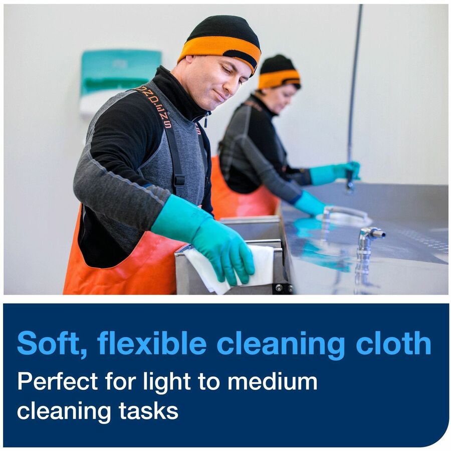 TORK Industrial Cleaning Cloth Gray W4 - 1 Ply - 13.98" Width x 16.34" Length - Textured - Gray - Cellulose, Polyester, Polypropylene - 120/Pack - 4 / Carton