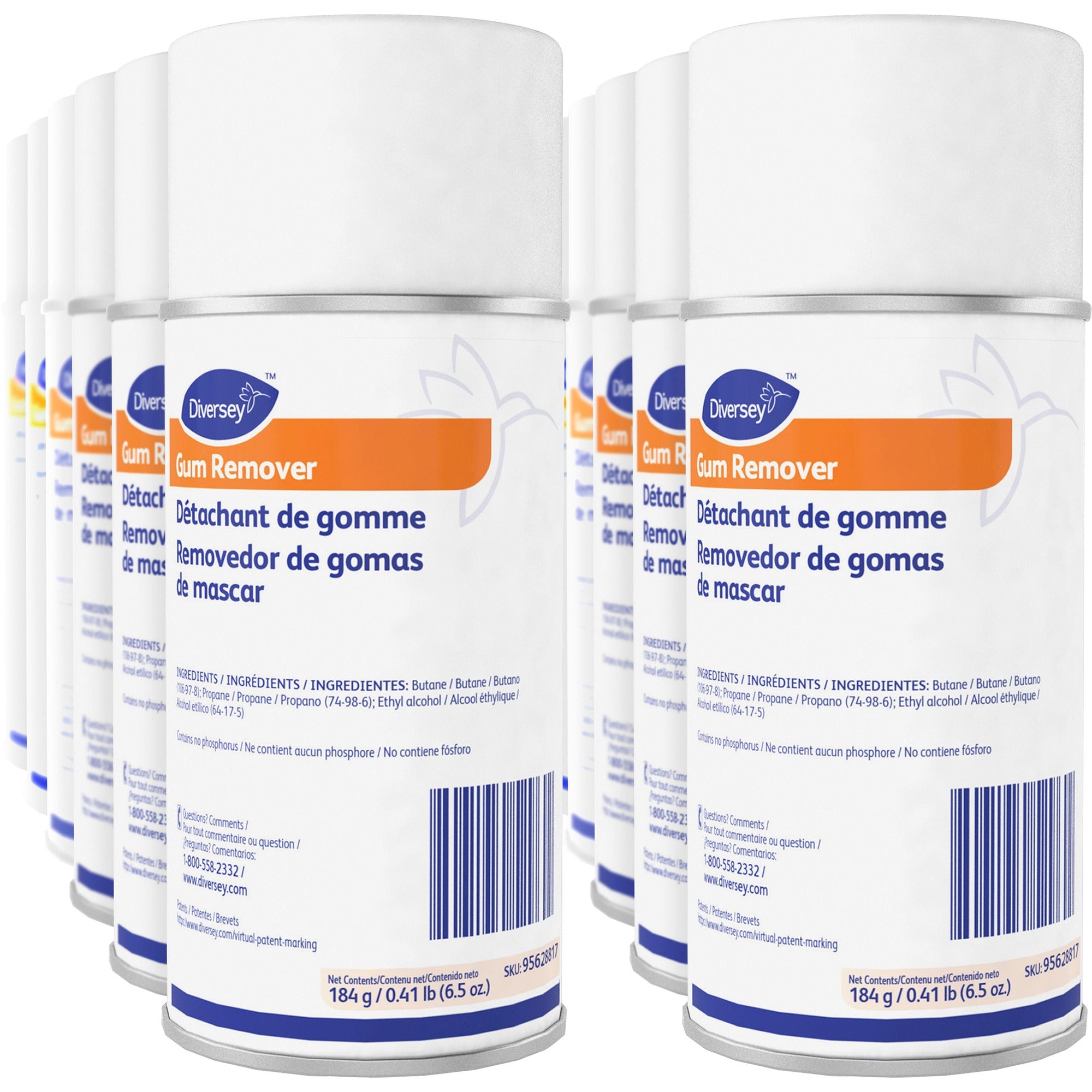 Diversey Gum Remover - Ready-To-Use - 6.5 fl oz (0.2 quart) - Fruity Scent - Easy to Use - Clear - 12 / Carton