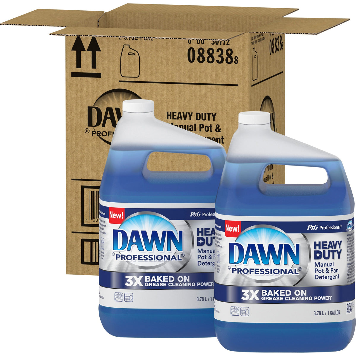 Dawn Manual Pot/Pan Detergent - 128 fl oz (4 quart) - Heavy Duty - Blue - 2 / Carton