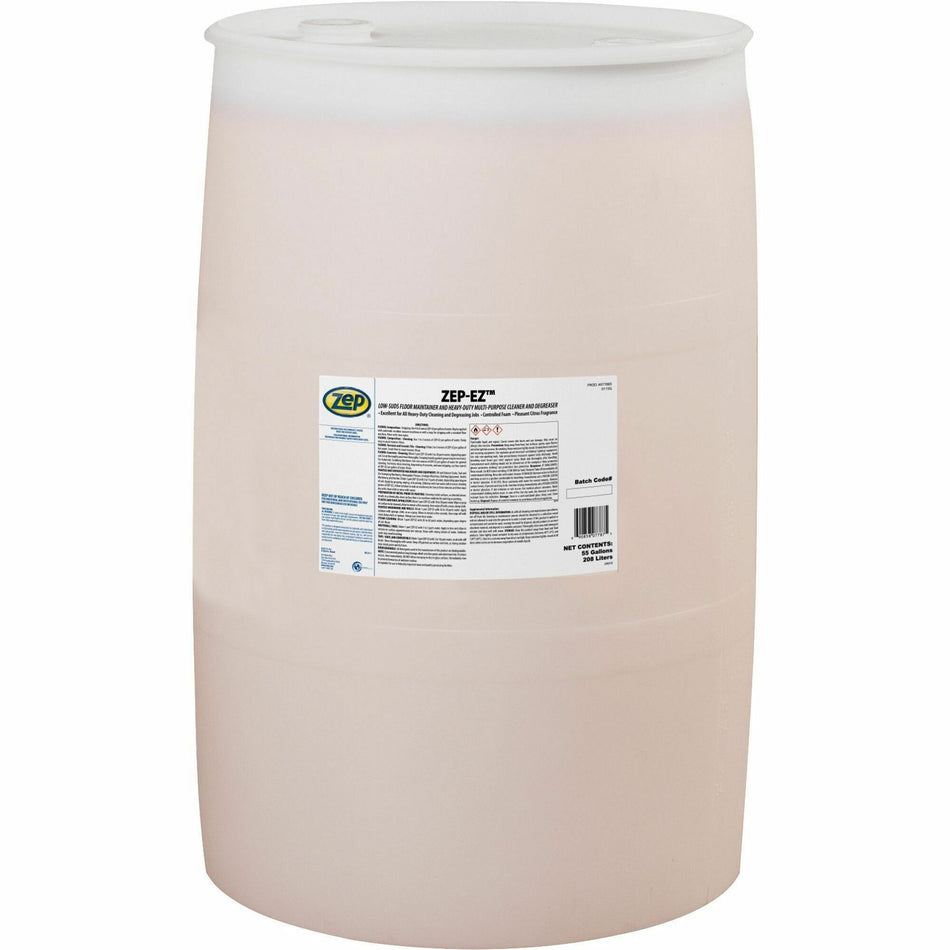 Zep Commercial EZ Floor Cleaner/Wax Stripper - 7040 fl oz (220 quart) - Citrus Scent - Film-free, Ammonia-free - Orange, Clear - 1 Each