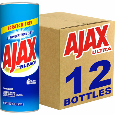 AJAX Powder Cleanser With Bleach - 21 oz (1.31 lb) - Non-scratching, Phosphate-free - White - 12 / Carton