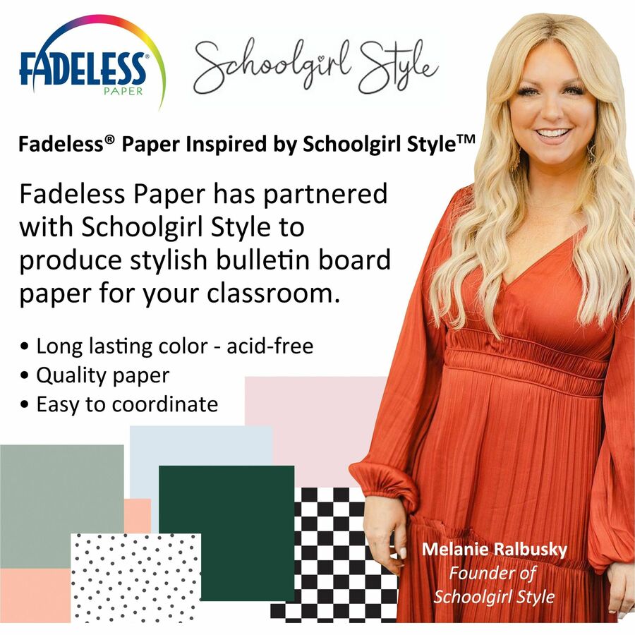 Fadeless Bulletin Board Paper Rolls - Bulletin Board, Classroom, Art - 47.50" Width x 50 ft Length - 50 lb Basis Weight - Vintage Chalkboard - 1 Roll