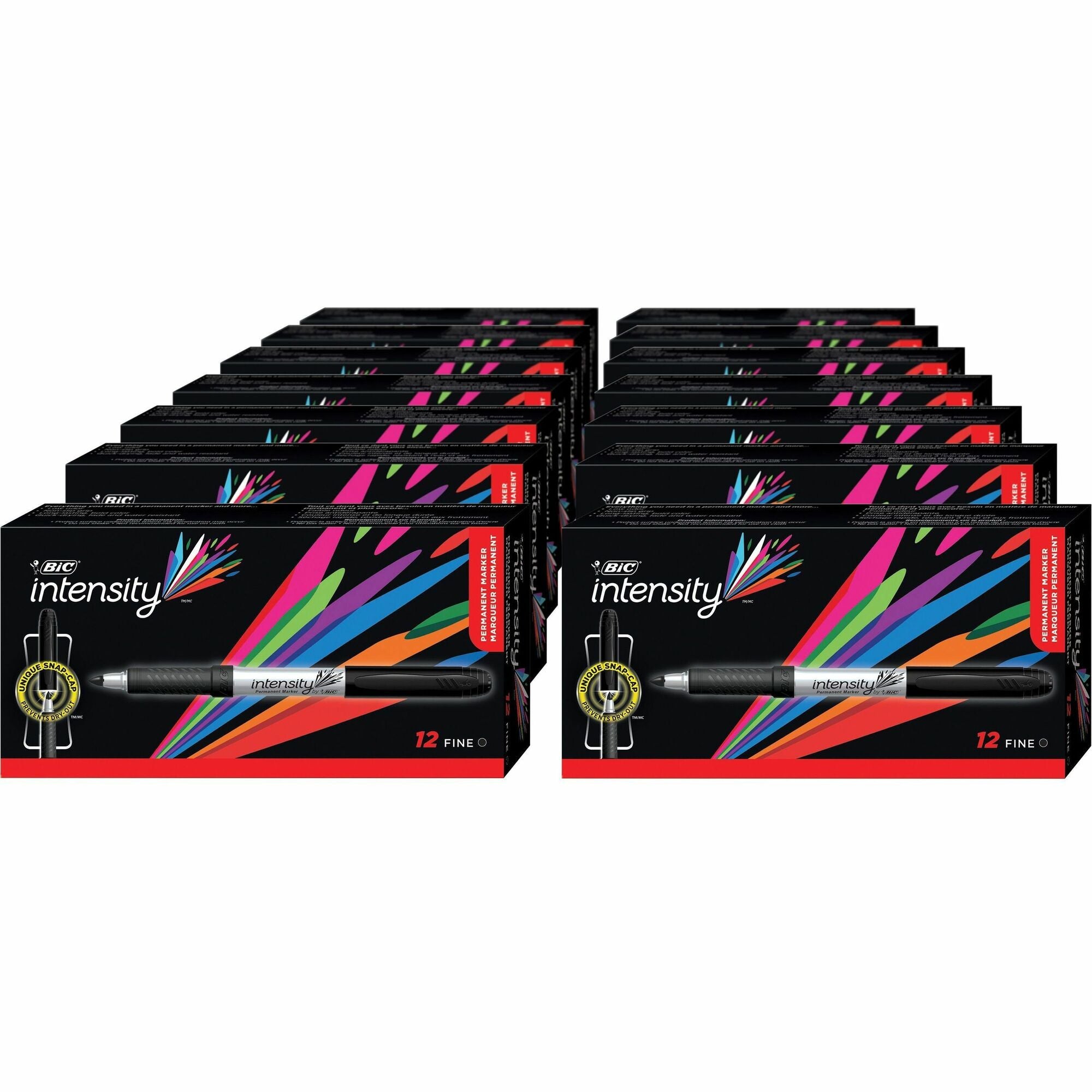 BIC Mark-it Fine Point Permanent Markers - Retractable Black Ink - & Dry-Erase
