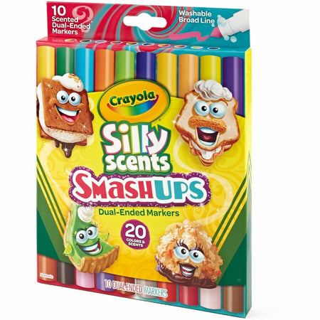 Crayola Silly Scents Dual-Ended Markers: Broad Point Washable Multi Ink - 10 Pack - Art Markers