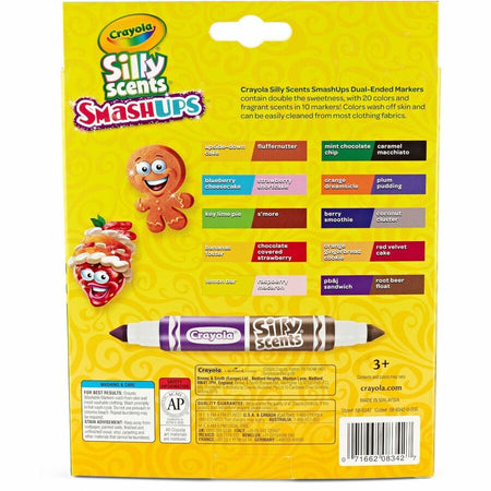 Crayola Silly Scents Dual-Ended Markers: Broad Point Washable Multi Ink - 10 Pack - Art Markers