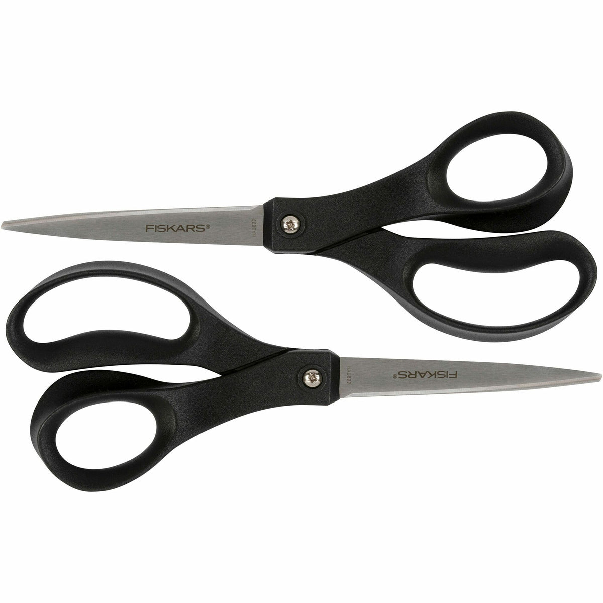 Fiskars Recycled All-purpose Scissors - Stainless Steel - Straight Tip - Black - 2 / Pack