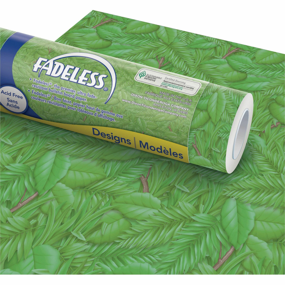 Prang Bulletin Board Paper Rolls - Classroom, Door, File Cabinet, School, Home, Office Project, Display, Table Skirting, Party, Decoration - 48" Width x 50 ft Length - Tropical Foliage - Paper - 1 Roll