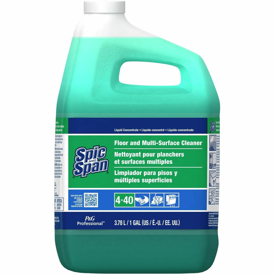 Spic and Span Floor Cleaner - Concentrate - 128 fl oz (4 quart) - Non-corrosive, Slip Resistant - Green - 3 / Carton