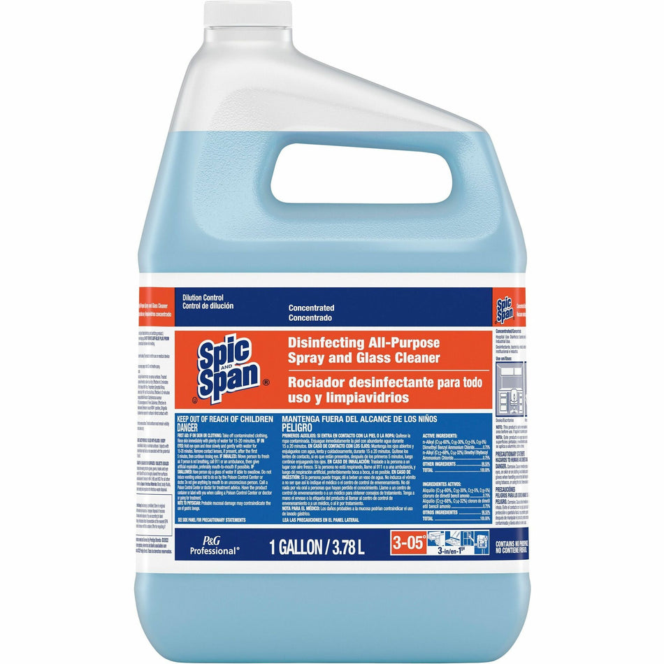 Spic and Span Concentrated Cleaner - Ready-To-Use/Concentrate - 128 fl oz (4 quart) - Heavy Duty, Streak-free, Disinfectant - Blue - 2 / Carton
