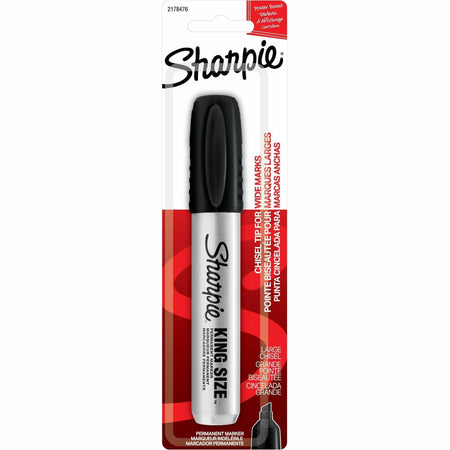 Sharpie Permanent Marker - Chisel Marker Point - Black Ink - Aluminum, Plastic Barrel - Felt Tip - 1 Each