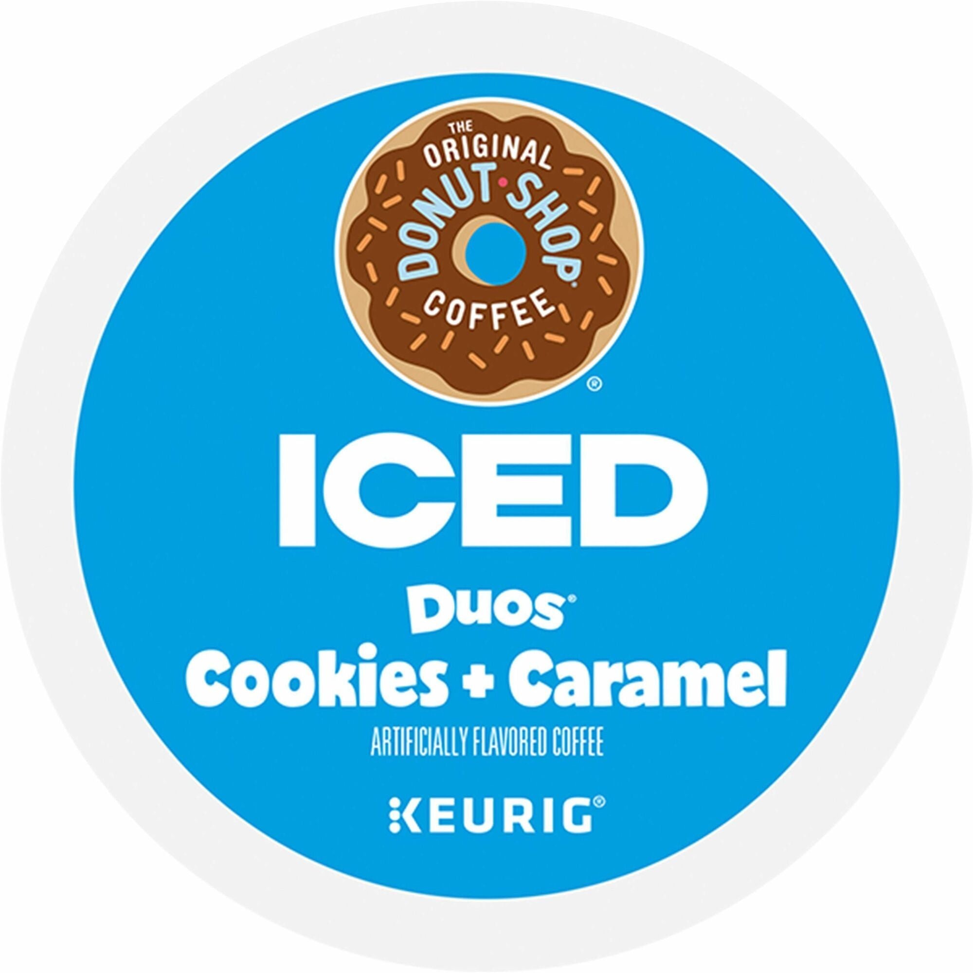 The Original Donut Shop® K-Cup Iced Duos Cookies and Caramel Coffee - Compatible with Keurig Brewer - Ice Coffee - Medium - K-Cup - Cookies + Caramel - 24 / Box
