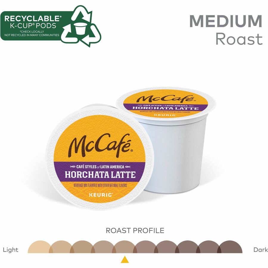 McCafé® K-Cup Horchata Latte - Compatible with Keurig Brewer - Medium - K-Cup - Horchata Latte - 24 / Box