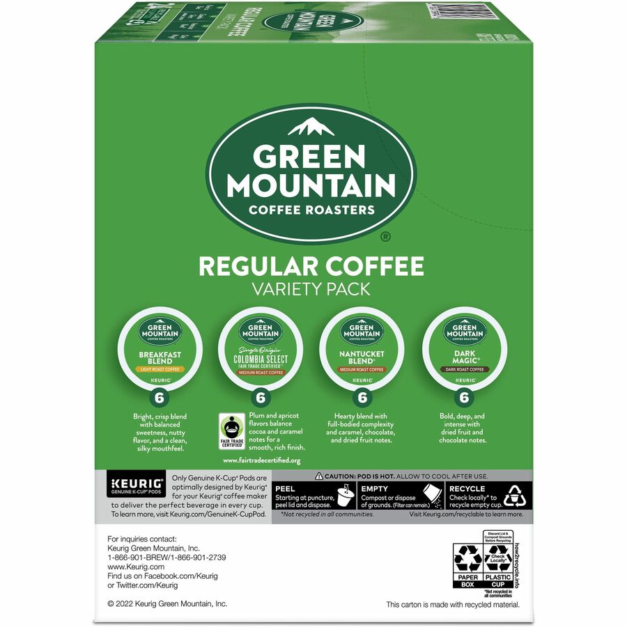 Green Mountain Coffee Roasters&reg; K-Cup Regular Coffee Variety Pack - Rear