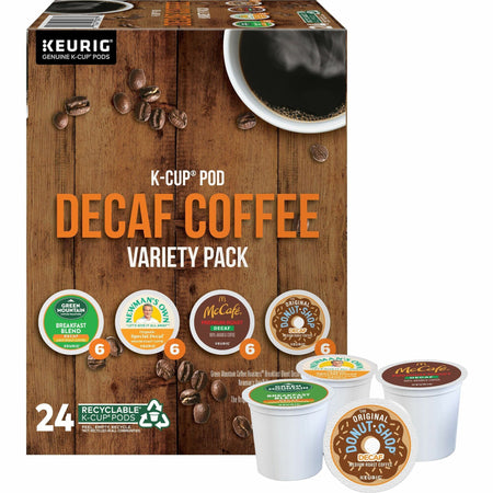 Keurig K-Cup Decaf Coffee Variety Pack - Compatible with Keurig Brewer - Light/Medium - K-Cup - Decaf - 24 / Box