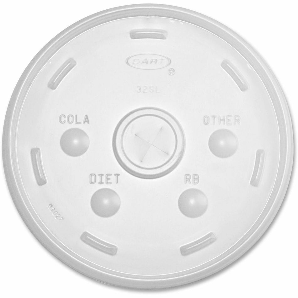 Dart Translucent Slotted Lids - 4.8" Diameter - High Impact Polystyrene (HIPS) - Translucent - 100/Pack - 10 / Carton