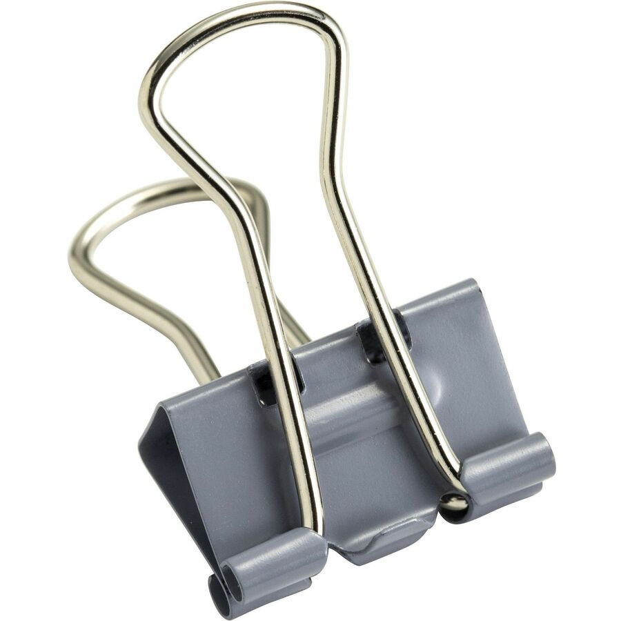 Officemate Binder Clip - Small - 2.8" Length x 1.7" Width - 0.38" Size Capacity - for Binder - Gray - 12 / Box