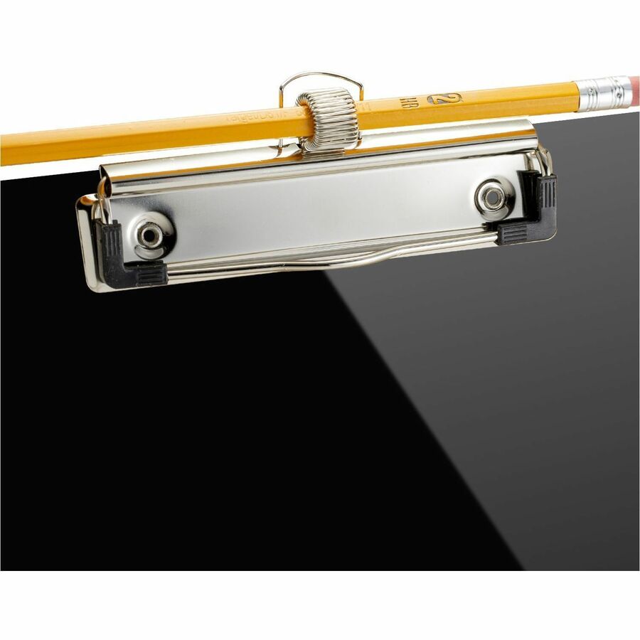 Officemate Low Profile Clipboard with Pen Holder - Recycled Plastic - Black - Clipboards