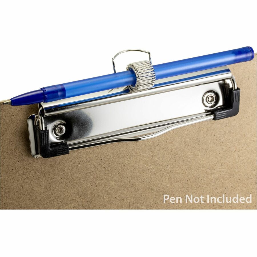 Officemate Low Profile Wood Letter Size Clipboard w Pen Holder - 11" x 8 1/2" Sheet Size - Wood - Brown - 6 / Pack