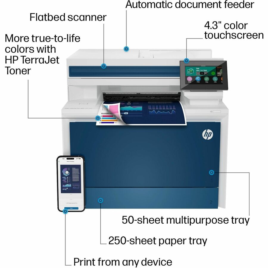 HP LaserJet Pro 4301fdw Wireless Laser Multifunction Printer - Color - Alternate-Image8