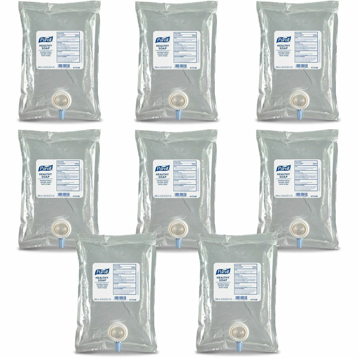 PURELL® HEALTHY SOAP PCXM Antibacterial Lotion Soap - 1.06 quart - Kill Germs - Hand, Skin - Antibacterial - Clear - Refillable, Triclosan-free - 8 / Carton