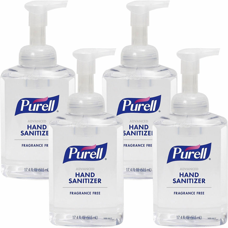 PURELL® Hand Sanitizer Foam - 1.09 lb - Pump Bottle Dispenser - Kill Germs - Hand, Skin - Clear - Quick Drying, Fragrance-free - 4 / Carton
