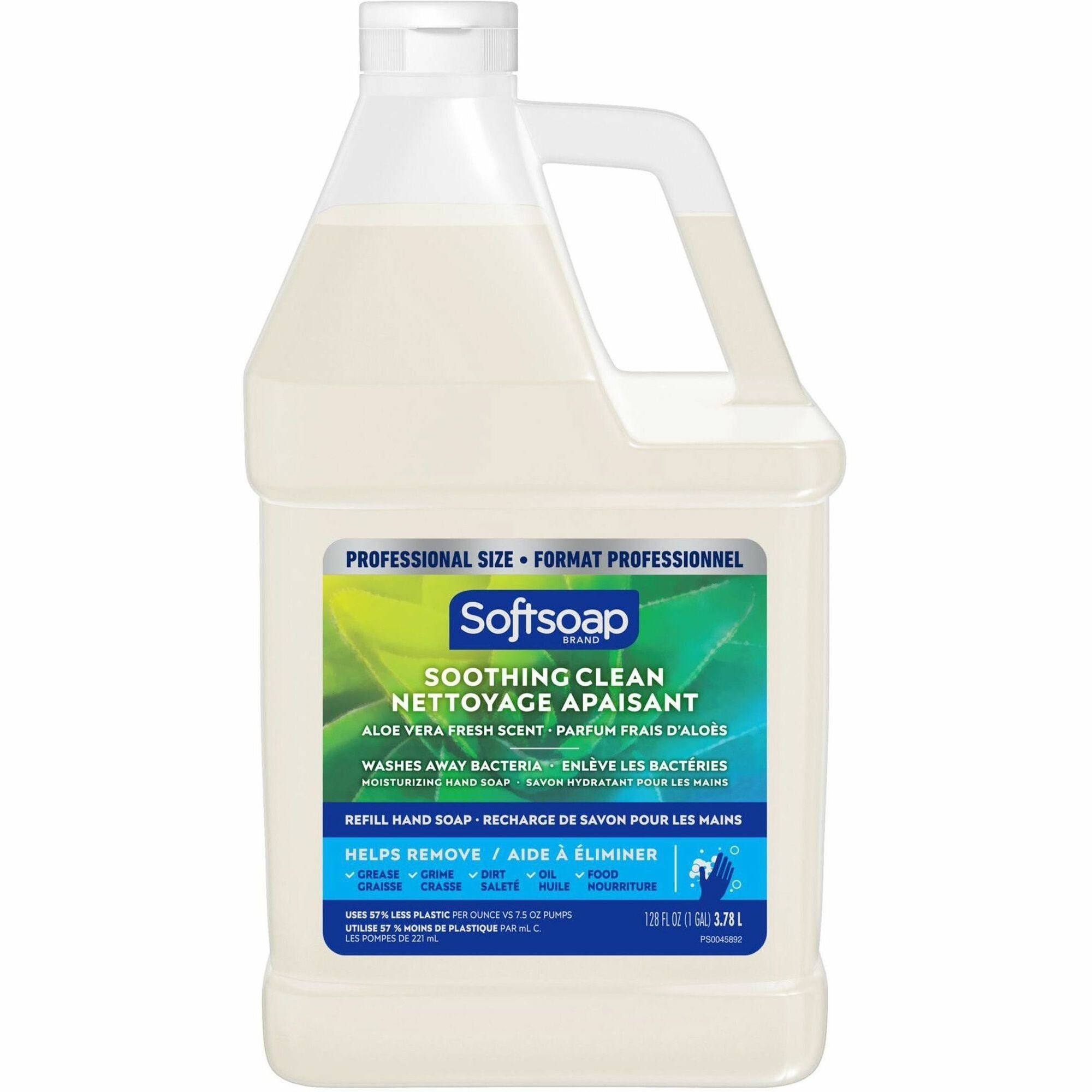 Softsoap Professional Hand Soap Refill - Aloe Vera Scent - 8 lb - Grease Remover, Grime Remover, Dirt Remover, Oil Remover, Food Remover, Bacteria Remover - Hand, Skin - White - pH Balanced - 1 Each