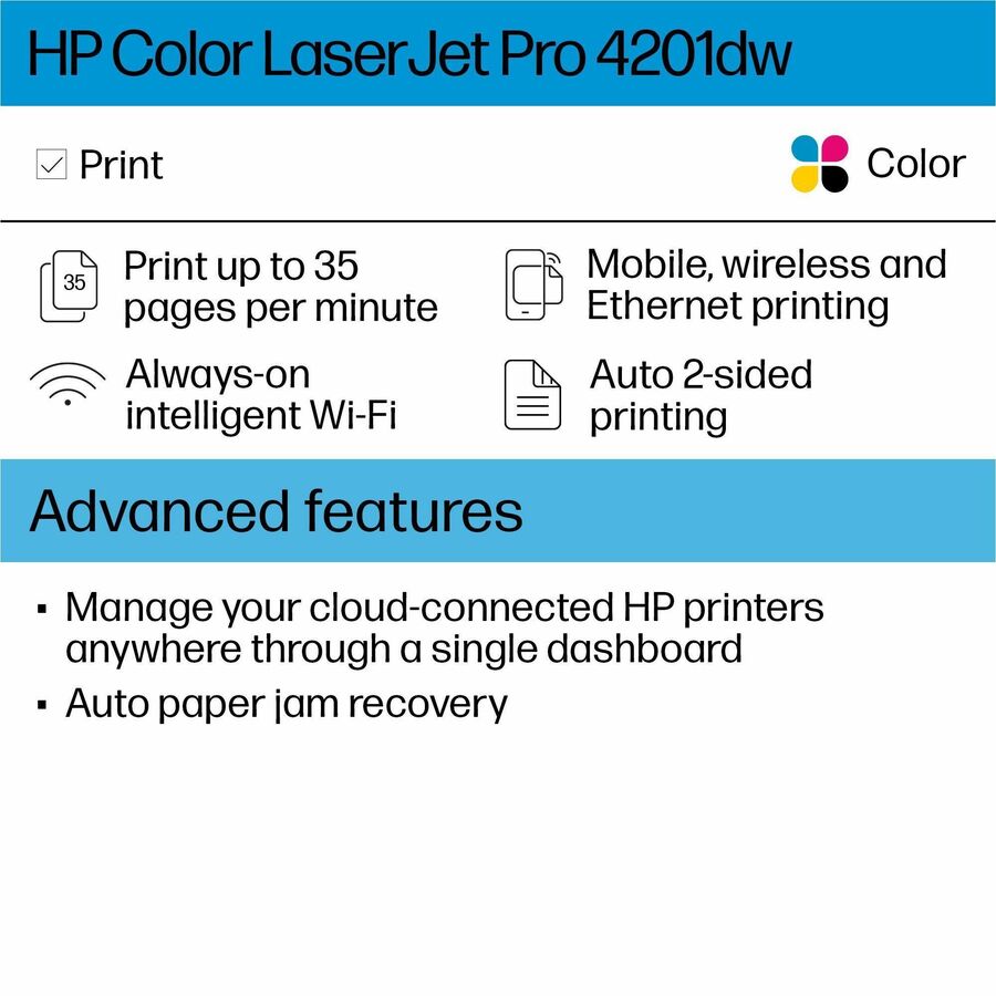 HP LaserJet Pro 4201dw Laser Printer - Color - Alternate-Image6