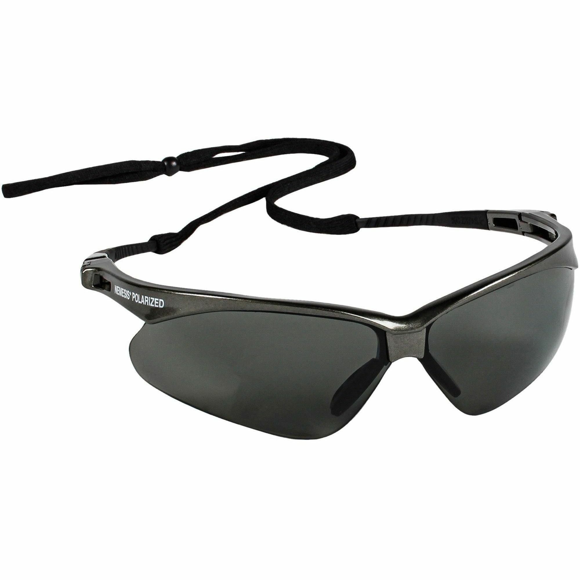 Kleenguard V30 Nemesis Safety Eyewear - Recommended for: Workplace, Home - UVA, UVB, UVC Protection - Polycarbonate - Durable, Lightweight, Wraparound Frame, Neck Cord - 1 Each