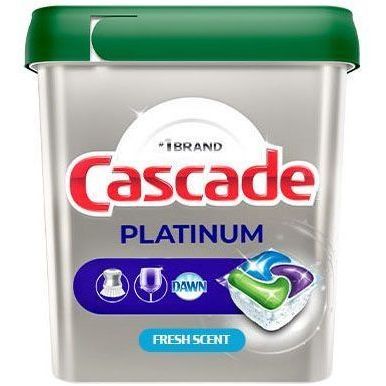 Cascade Platinum Detergent Pacs - Concentrate - Fresh Scent - Green - 21/Pack - 5 / Carton