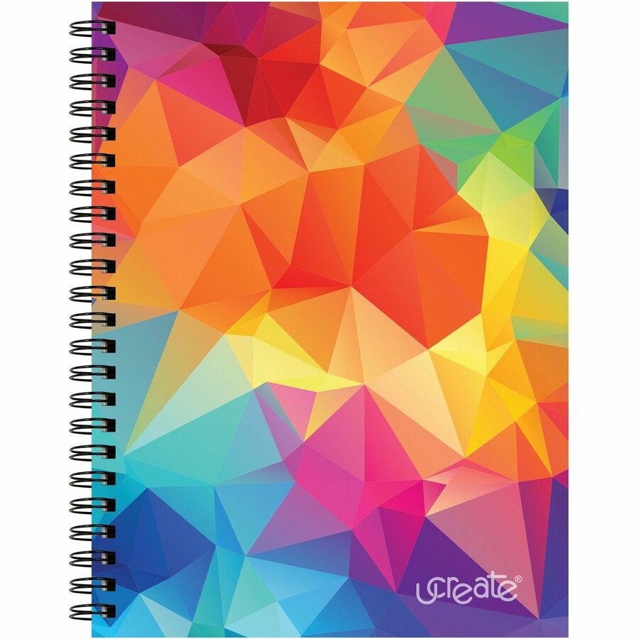 Pacon Fashion Sketch Book - 75 Pages - Spiral - 120 g/m&#178; Grammage - 9" x 6" Sheet Size - Neon Kaleidoscope Cover - Acid-free, Perforated, Durable - 1 Each