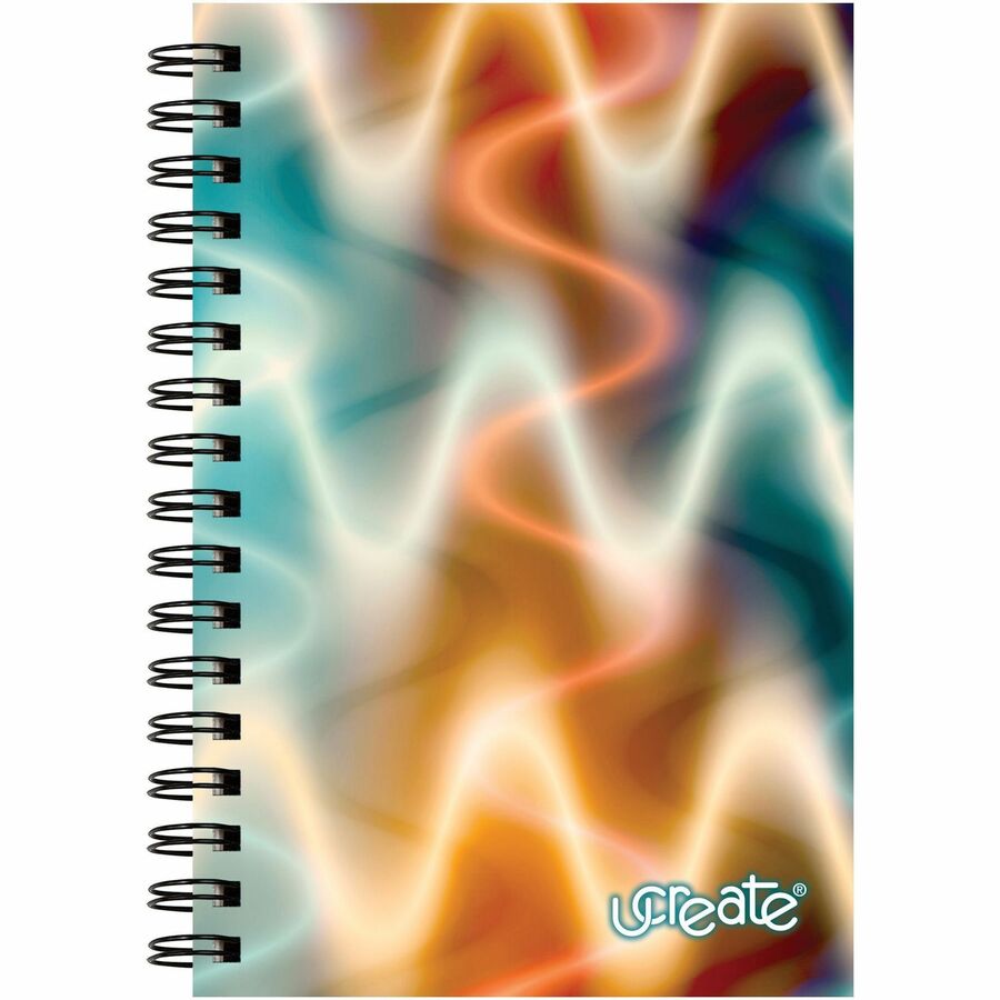 Pacon Fashion Sketch Book - 75 Pages - Spiral - 120 g/m&#178; Grammage - 9" x 6" Sheet Size - Neon Neon Abstract Cover - Acid-free, Perforated, Durable - 1 Each