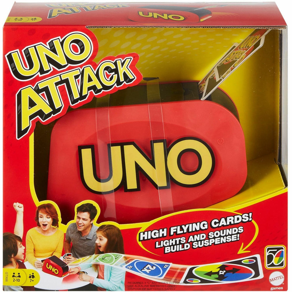 Mattel UNO Attack Card Game , Family Game For Kids And Adults, Card Blaster - Fun - Gambling - 2 to 10 Players - 1 Each