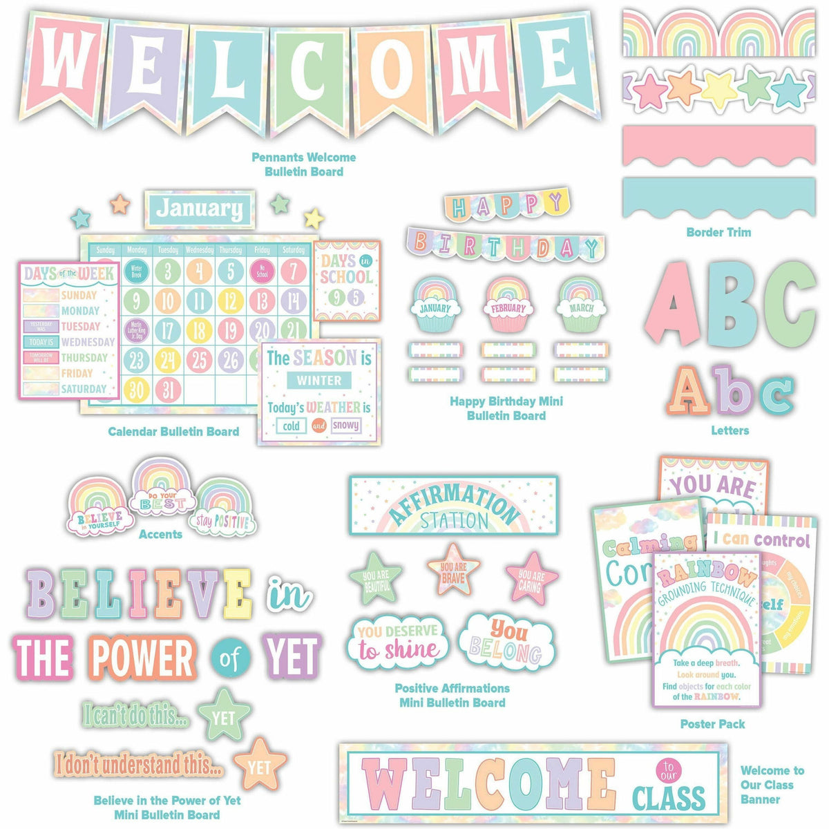 Teacher Created Resources Pastel Pop Decor Set - Multi - 1 Set
