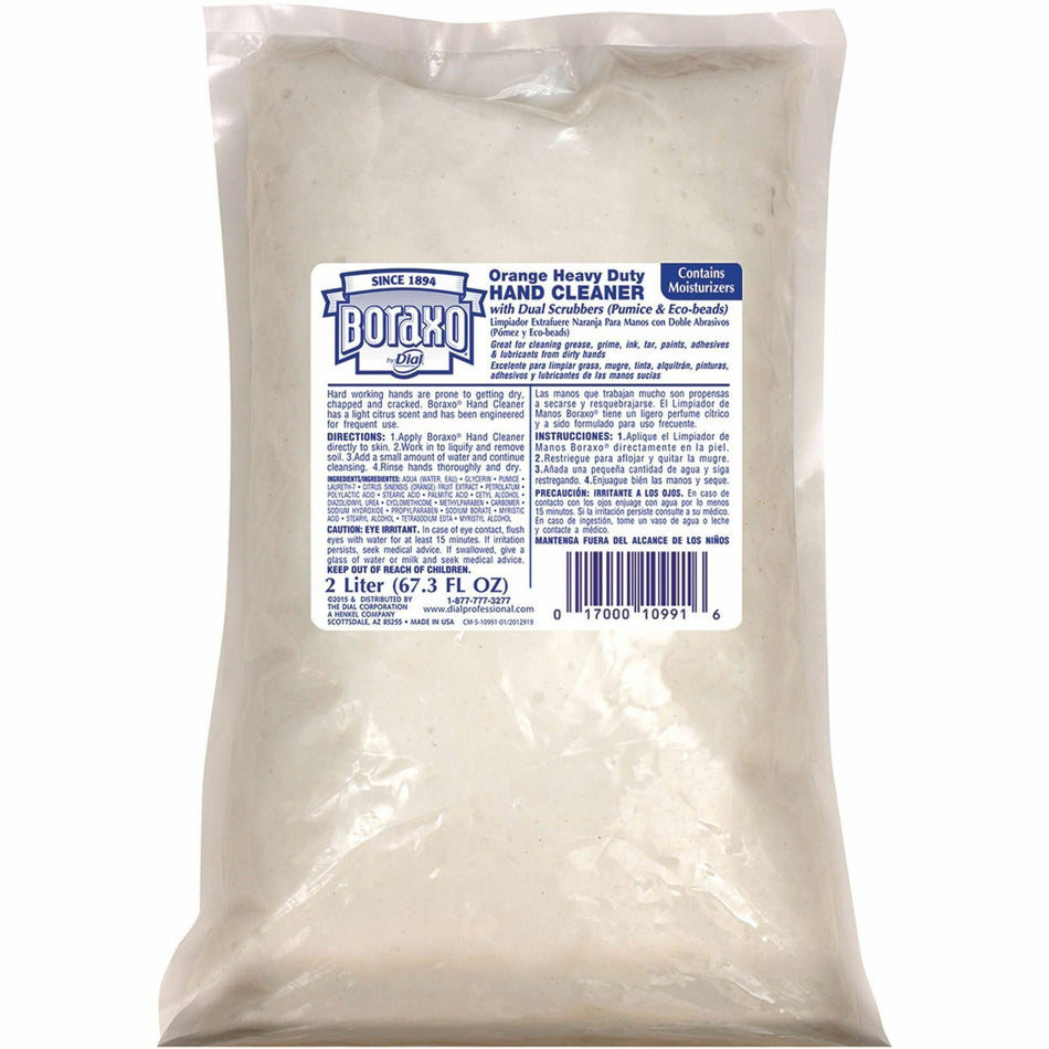 Boraxo Orange Heavy Duty Hand Cleaner - 2.11 quart - Grease Remover, Grime Remover, Ink Remover, Tar Remover, Paint Remover, Dirt Remover - Hand - Moisturizing - White - Heavy Duty, Phosphate-free - 1 Each