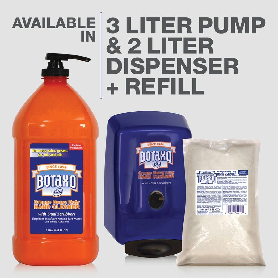 Boraxo Orange Heavy Duty Hand Cleaner - 2.11 quart - Grease Remover, Grime Remover, Ink Remover, Tar Remover, Paint Remover, Dirt Remover - Hand - Moisturizing - White - Heavy Duty, Phosphate-free - 1 Each