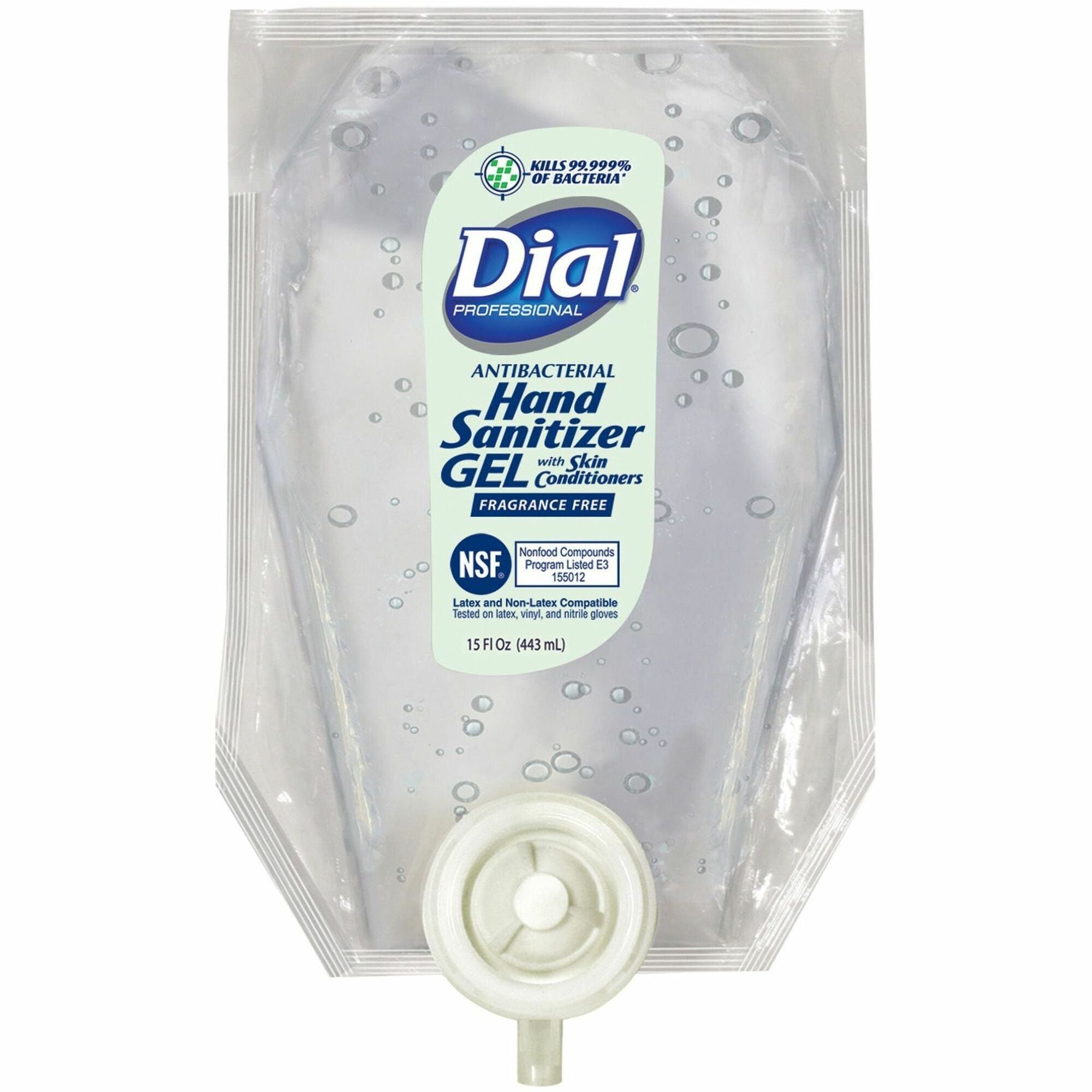 Dial Professional Hand Sanitizer Gel Refill - 15 fl oz - Bacteria Remover - Hand - Clear - Fragrance-free, Dye-free - 1 Each