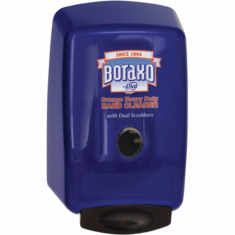 Boraxo 2-Liter Heavy Duty Soap Dispenser - Manual - 2.11 quart Capacity - Heavy Duty, Sturdy, Long Lasting, Durable, Push Button, Site Window - Blue - 1 Each