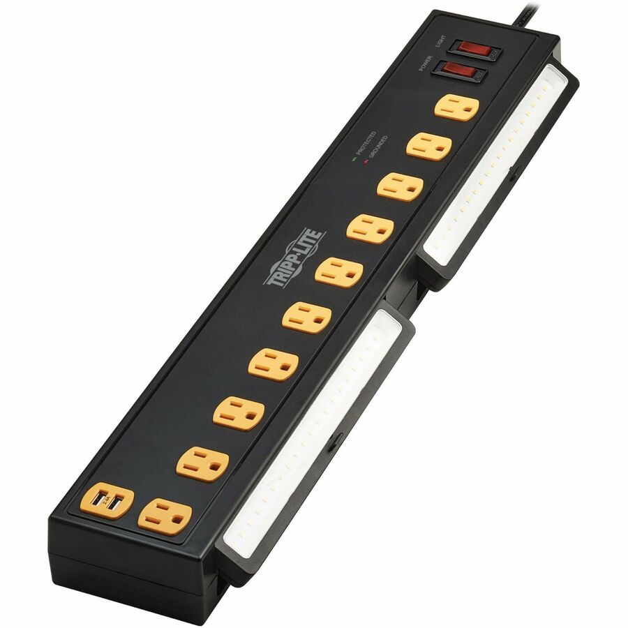 Tripp Lite series Protect It! TLP1006USB 10-Outlets Surge Suppressor/Protector - 10 x NEMA 5-15R - 1350 J - 120 V AC Input - USB - 6 ft