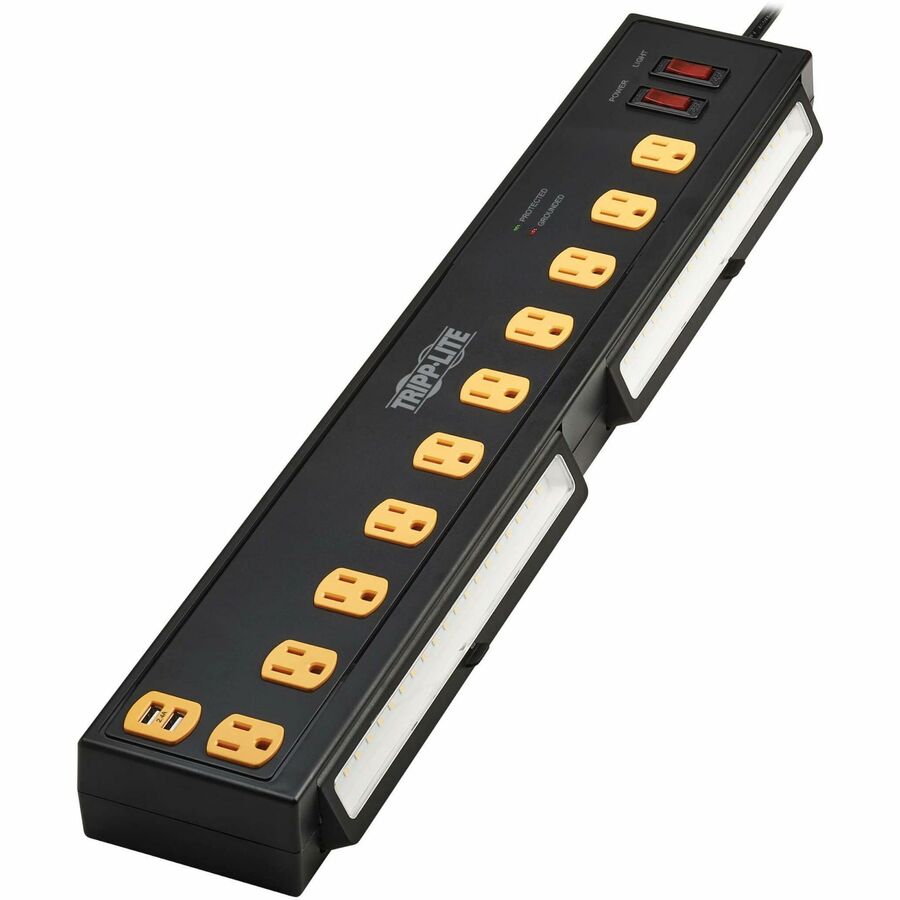 Tripp Lite series Protect It! TLP1006USB 10-Outlets Surge Suppressor/Protector - 10 x NEMA 5-15R - 1350 J - 120 V AC Input - USB - 6 ft