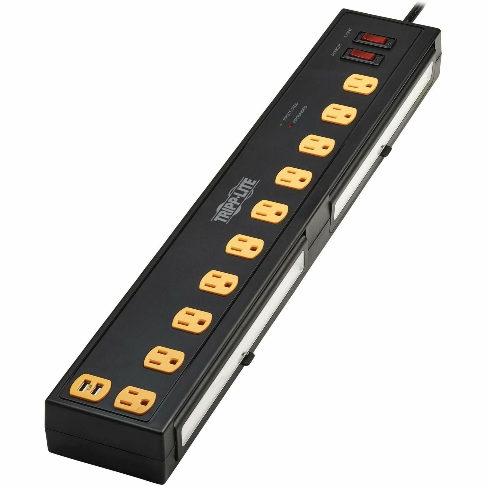Tripp Lite series Protect It! TLP1006USB 10-Outlets Surge Suppressor/Protector - 10 x NEMA 5-15R - 1350 J - 120 V AC Input - USB - 6 ft