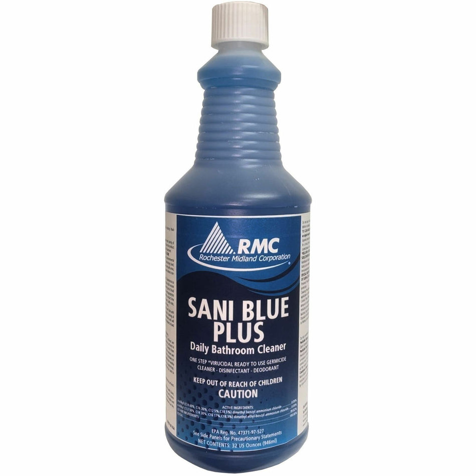 RMC Sani Blue Plus Bathroom Cleaner - Ready-To-Use - 32 fl oz (1 quart) - 11 pH - Disinfectant, Deodorize, Bactericide, Virucidal, Fungicide - Brilliant Blue - 1 Each
