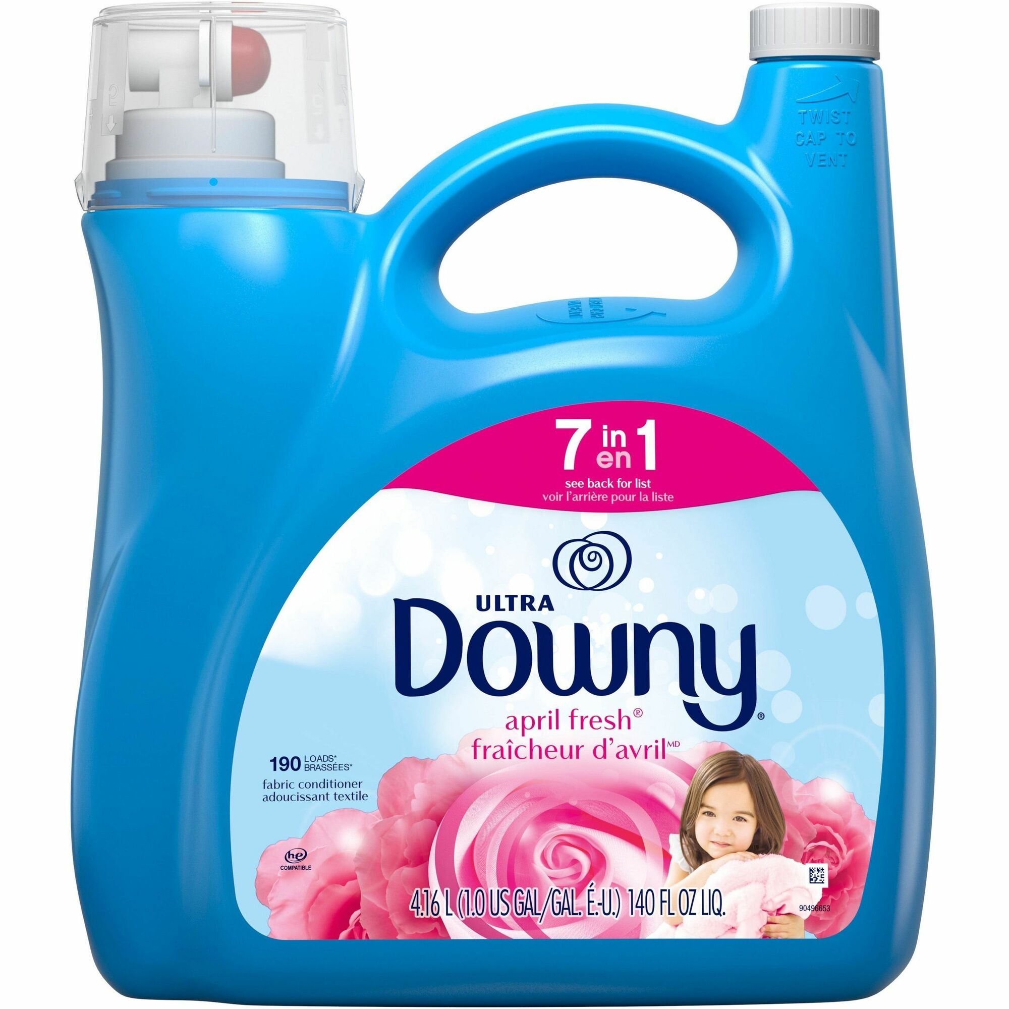 Downy Ultra Fabric Conditioner - 140 oz (8.75 lb) - April Fresh Scent - Anti-static, Easy to Use - Light Blue - 1 Bottle