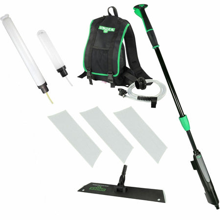 Unger Unger Excella Floor Finishing Straight Kit 18" - MicroFiber, Rubber - Black, Green, Gray - 1 / Carton