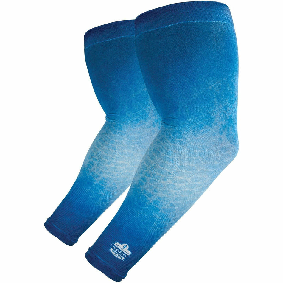Ergodyne 6695 Sun Protection Arm Sleeves - Blue - UV Protection, Moisture Wicking, Stretchable, Machine Washable