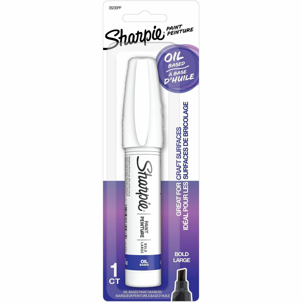 Sharpie Oil-Based Paint Markers - Bold Marker Point - White Ink - Oil Based - 1 / Pack
