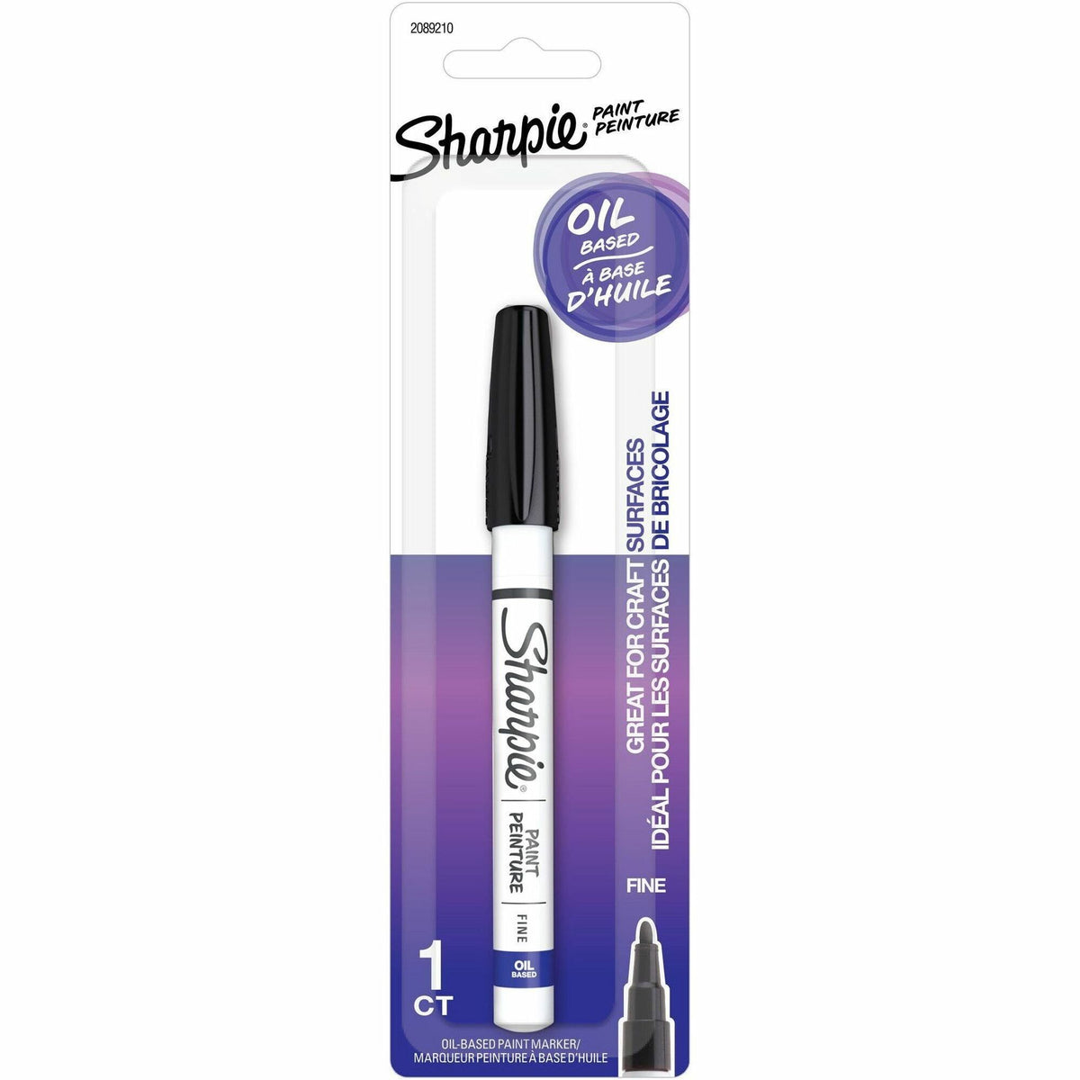 Sharpie Oil-Based Paint Markers - Fine Marker Point - Black Ink - Oil Based - 1 / Pack